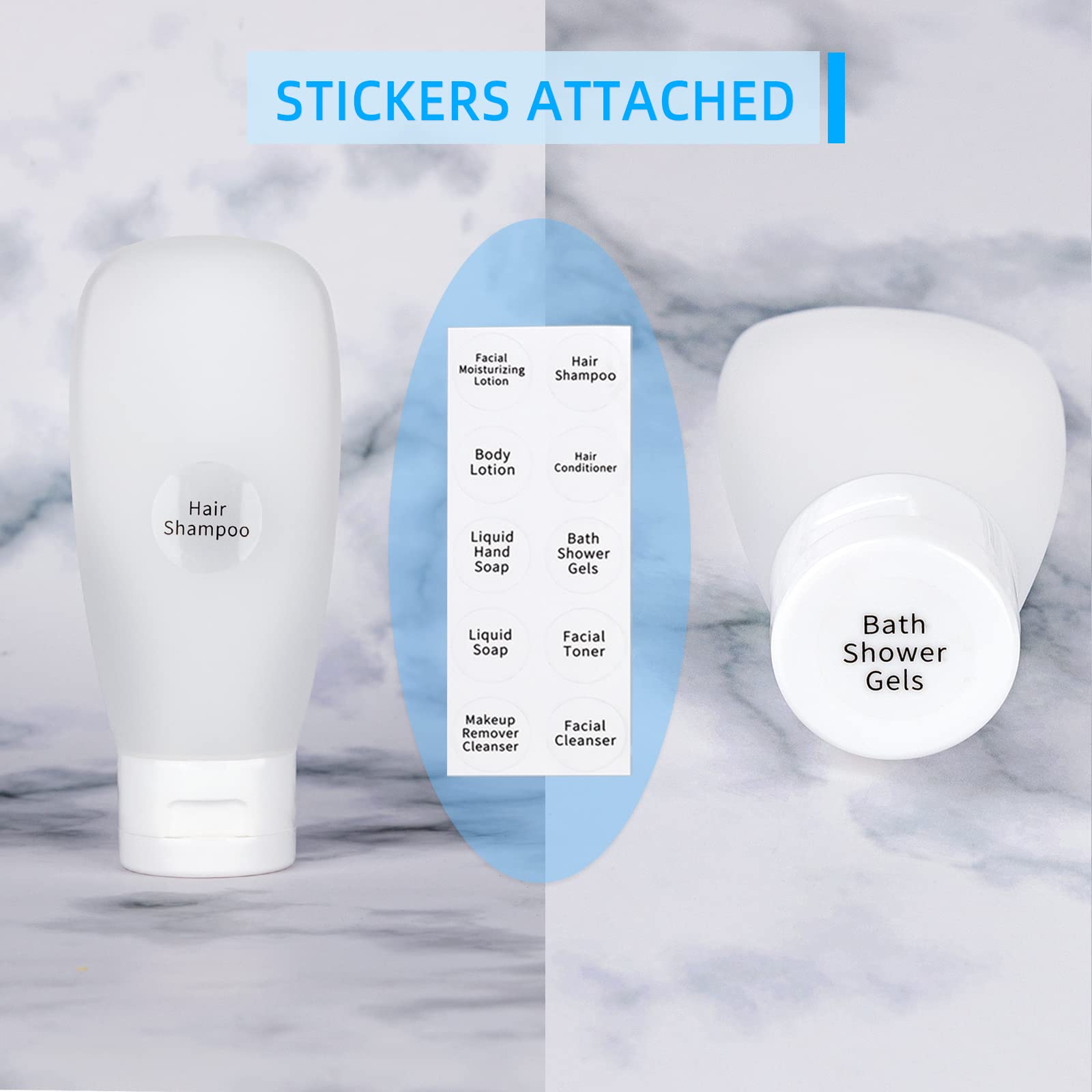 Tsa Approved Travel Bottles Set For Toiletries Travel Size Containers Kit 4 Pack Portable Leak Proof Refillable Squeeze Cosmetic